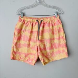Franks Yellow And Orange Palm Tree Board Shorts Men’s Size L